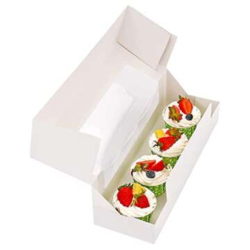 RIFMEAE Bakery Boxes with Window - 24-Pack