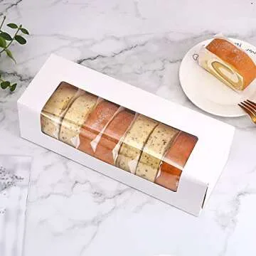 RIFMEAE Bakery Boxes with Window - 24-Pack