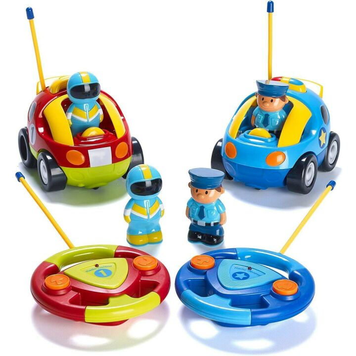 Prextex RC Car Set for Toddlers - Police & Race Cars