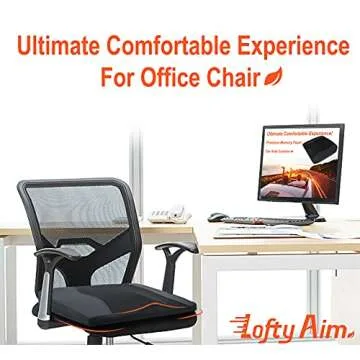 Car Seat Cushion, Comfort Memory Foam Car Cushions for Driving - Sciatica & Lower Back Pain Relief, Seat Cushion for Car Seat Driver, Office Chair, Wheelchair (Black)