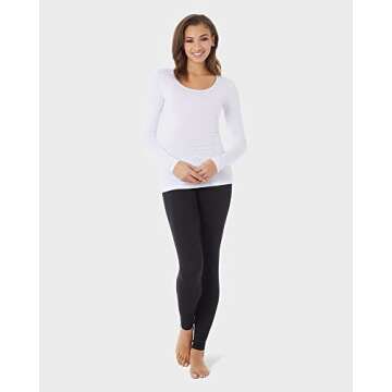 32 Degrees Women's 2 Pack Performance Ultra Light Thermal Baselayer Legging Pant, Black/Black, Large