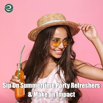 Eco Friendly Compostable Straws 100 Count for Guilt-Free Sipping