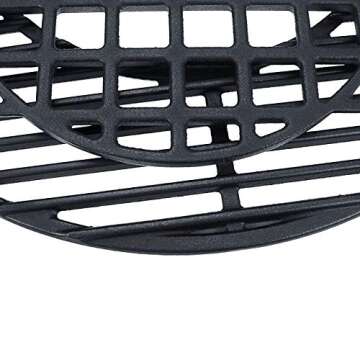 Uniflasy 8835 Cast Iron Gourmet BBQ System Cooking Grate for 22.5 inch Weber Kettle Grills, One-Touch, Bar-B-Kettle, Master-Touch, Performer, for Weber 22.5 inch Original Kettle Premium Charcoal Grill
