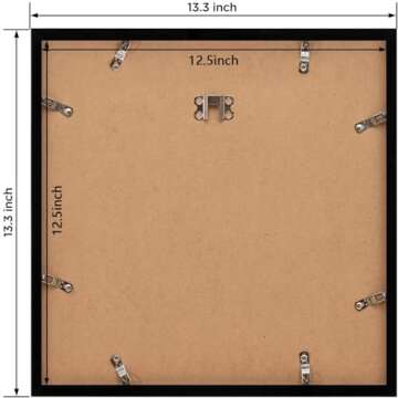 eletecpro Black 12.5x12.5 Record Frame, Sturdy and Lightweight, PVC Album Frame Made to Display Vinyl Records, Home Decor LP Record Frame for Wall Easy to Hang Suit to 12x12 LP Covers, 1 Pack