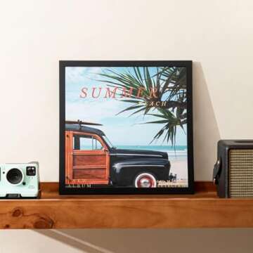 eletecpro Black 12.5x12.5 Record Frame, Sturdy and Lightweight, PVC Album Frame Made to Display Vinyl Records, Home Decor LP Record Frame for Wall Easy to Hang Suit to 12x12 LP Covers, 1 Pack