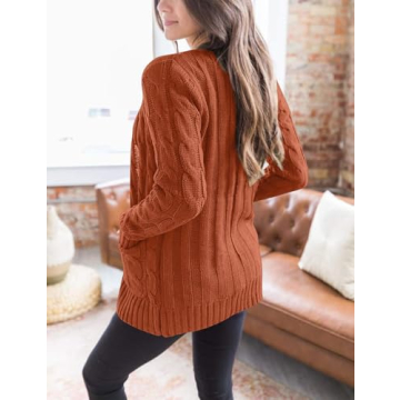 Stylish MEROKEETY Women's Cable Knit Sweater for Fall