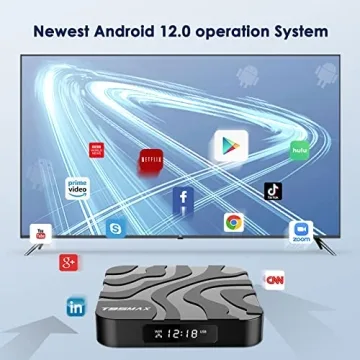 EASYTONE 2024 Android TV Box 12.0, Android Box TV 4GB RAM 32GB ROM H618 Quad-Core CPU 6K TV Box Support 2.4/5G Dual WiFi Ethernet Bluetooth 4.0 H.265 Android Smart TV Box