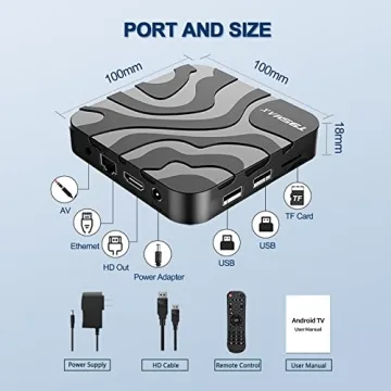 EASYTONE 2024 Android TV Box 12.0, Android Box TV 4GB RAM 32GB ROM H618 Quad-Core CPU 6K TV Box Support 2.4/5G Dual WiFi Ethernet Bluetooth 4.0 H.265 Android Smart TV Box