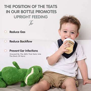 Hegen Anti Colic Baby Bottle 5oz Wide Neck Feeding System