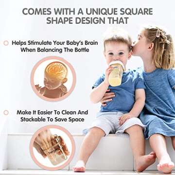 Hegen Anti Colic Baby Bottle 5oz Wide Neck Feeding System
