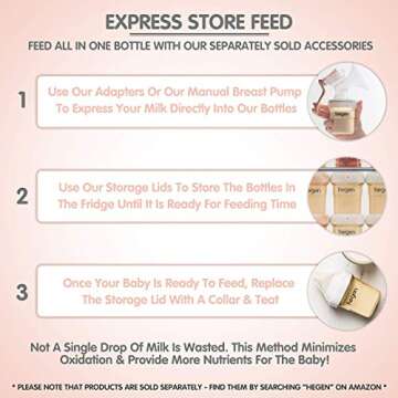 Hegen Anti Colic Baby Bottle 5oz Wide Neck Feeding System