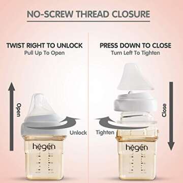 Hegen Anti Colic Baby Bottle 5oz Wide Neck Feeding System