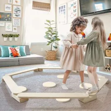 Avrsol Kids Balance Beam Montessori Wooden Toy for Toddlers