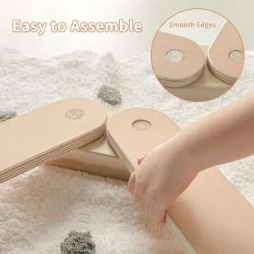 Avrsol Kids Balance Beam Montessori Wooden Toy for Toddlers