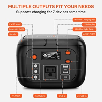 Portable Power Station 97Wh Power Bank with LED Flashlight