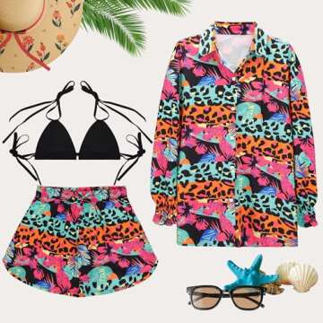UOUA Floral 3 Piece Swimsuit Set for Stylish Ladies