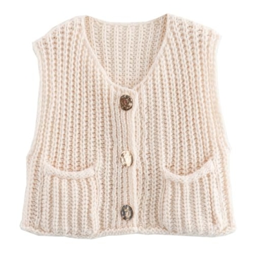 HOULENGS 2025 Chunky Knit Sweater Vest Women's Fashion