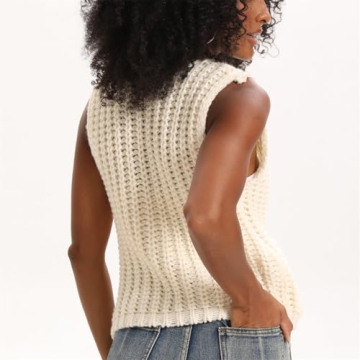 HOULENGS 2025 Chunky Knit Sweater Vest Women's Fashion