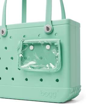 BOGG BAG Small Waterproof Washable Tote for Beach Boat Pool Work Sports 15x13x5.25 - Lightweight Cute Bag Durable Rubber Bags For Women Unique Patented Design 26SEAFO