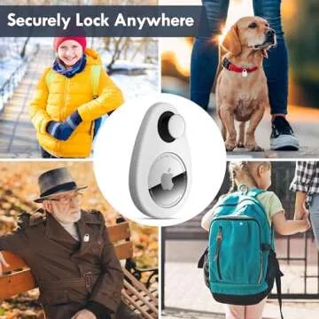 Airtag Holder for Kids Hidden 2 Pack GPS Tracker Case, Anti-Removal Airtag Silicone Case with Pins, Suitable for Children, Elderly, Pets, Backpack, Luggage (Black, White)