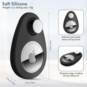 Airtag Holder for Kids Hidden 2 Pack GPS Tracker Case, Anti-Removal Airtag Silicone Case with Pins, Suitable for Children, Elderly, Pets, Backpack, Luggage (Black, White)