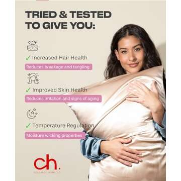 Colorado Home Co Mulberry Silk Pillowcase, Deep Mauve, Queen Size, 22 Momme, 100% Natural Silk, Anti...