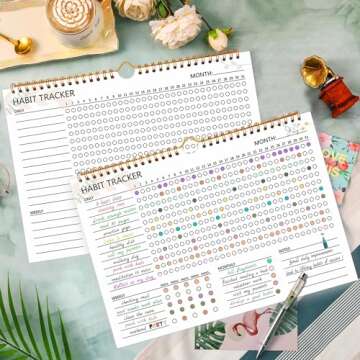 Habit Tracker Calendar - 12 Months Undated Daily Goal and Habit Tracker, Habits Tracker Journal Plan...