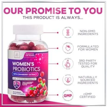 Women's Probiotic - Probiotics for Women Gummy for Digestive Health, Vaginal pH, Urinary & Immune Health Support, 3 Billion CFU w/Cranberry, Probiotic & Prebiotic Gummies for Women - 120 Gummies