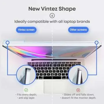 VINTEZ Blue Light Blocking Screen Protector Panel for 14 inch Diagonal PC Anti-UV Eye Protection Filter Film - Widescreen Laptop and Monitor Frame Hanging Type (W 12.6" X H 8.1") [1 Pack]