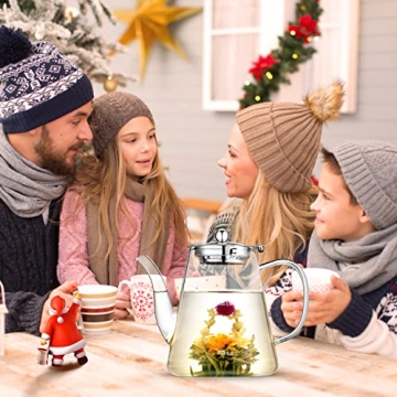 Zpose 1200ml Glass Teapot with Removable Infuser