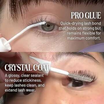 Lilac St - Eternal Bond Black Lash Glue & Lash Crystal Coat - Long Lasting & Fast Drying Lash Glue - Sealant for Extended Lash Wear, Reduce Stickiness & Keeps Lashes Clean - Waterproof, Vegan