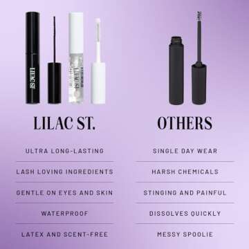 Lilac St - Eternal Bond Black Lash Glue & Lash Crystal Coat - Long Lasting & Fast Drying Lash Glue - Sealant for Extended Lash Wear, Reduce Stickiness & Keeps Lashes Clean - Waterproof, Vegan
