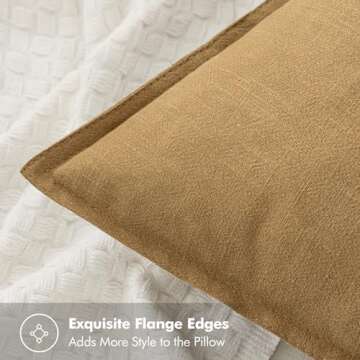 MIULEE Neutral Gold/Brown Linen Pillow Covers Pack of 4 Decorative Nautral Solid Throw Pillow Covers Soft Accent Boho Farmhouse Couch Pillowcases Modern Home Decors for Living Room Bed Sofa 20x20 Inch