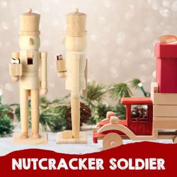 Soaoo 12 Inch DIY Wooden Christmas Nutcracker Set