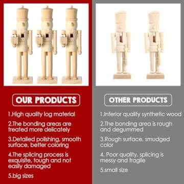 Soaoo 12 Inch DIY Wooden Christmas Nutcracker Set