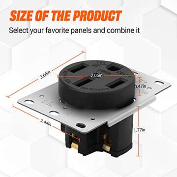 Commercial/Industrial Grade U.L. Approved 50 AMP 125/250V Receptacle Outlets, NEMA 14-50R, 3-Pole, 4...