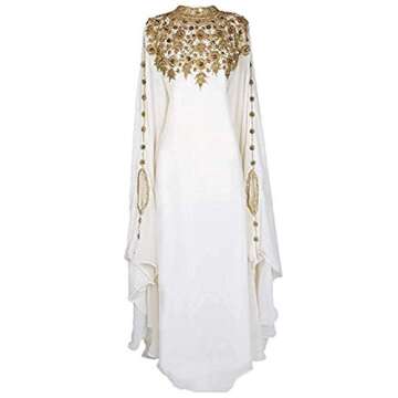 WUBU Kaftan Maxi Dress Evening Gowns for Weddings & Cocktail Events