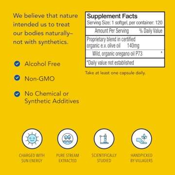 NORTH AMERICAN HERB & SPICE Super Strength Oreganol P73, 120 Softgels - Immune System Support - Vegan Friendly Wild Oregano - Non-GMO - 120 Servings