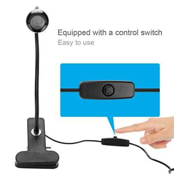 Wendry UV Glue Curing Lamp, 3W LED Lamp with Clip and Switch for Phone Repair, Resin Art, Ultraviole...