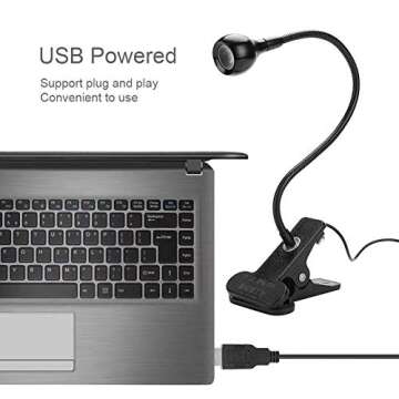 Wendry UV Glue Curing Lamp, 3W LED Lamp with Clip and Switch for Phone Repair, Resin Art, Ultraviolet Light, ABS + Metal, 395nm, 12.6in, Indoor, USB