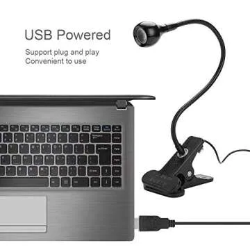 Wendry UV Glue Curing Lamp, 3W LED Lamp with Clip and Switch for Phone Repair, Resin Art, Ultraviolet Light, ABS + Metal, 395nm, 12.6in, Indoor, USB