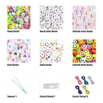 LIS HEGENSA Pony Beads Bulk,Kandi Beads for Necklace Jewelry Making Hair Braiding,Bracelets Making Kits,Hair Bead,Bracelet Beads,Plastic Beads for Crafts Braids Girls(24 Color,1000PCS)