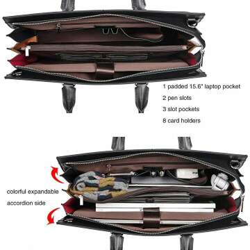 Stylish 15.6" Women's Leather Briefcase - CLUCI