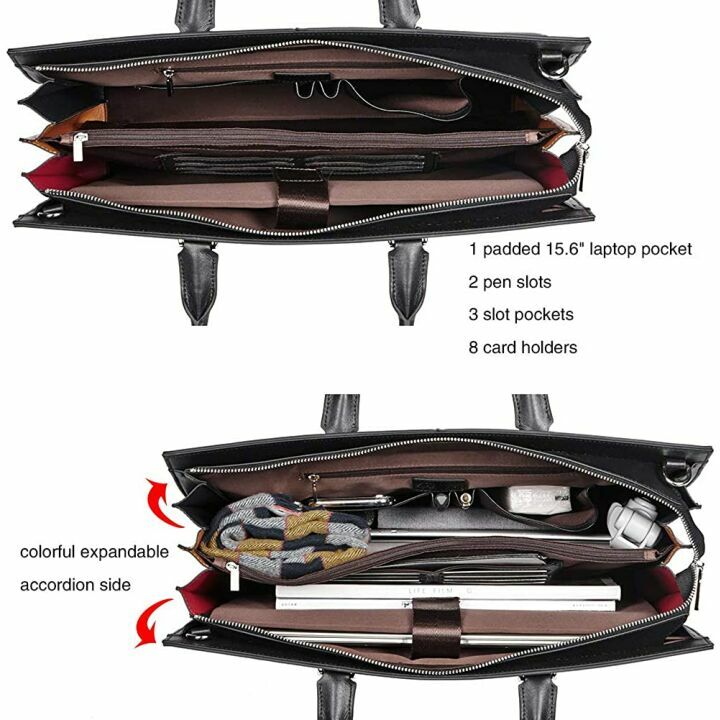 Stylish 15.6" Women's Leather Briefcase - CLUCI