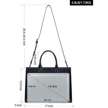 Stylish 15.6" Women's Leather Briefcase - CLUCI