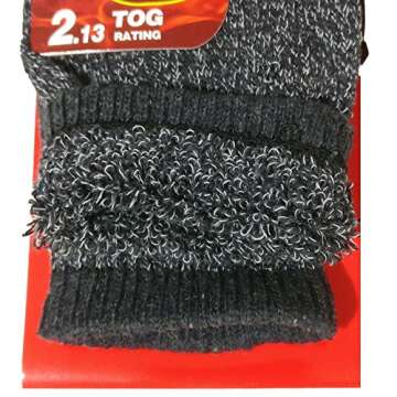 USBingoshop 2 Pairs Men's Heat Thick Insulated Wool Winter Thermal Socks 10-13 (2PK-Gray-HS1)