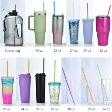 ALINK 12-Pack Glitter Straws for Tumblers and Bottles