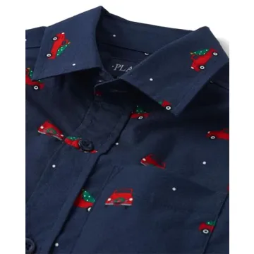 Boys' Christmas Truck Print Long Sleeve Shirt