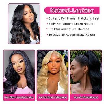 Aaliweya 5x5 Lace Closure Wig Body Wave Closure Wig for Women 180% Density 5x5 HD Lace Closure Wigs Human Hair Pre Plucked Glueless Lace Front Wig True to Length Natural Black Color 22inch