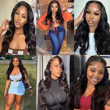 Aaliweya 5x5 Lace Closure Wig Body Wave Closure Wig for Women 180% Density 5x5 HD Lace Closure Wigs Human Hair Pre Plucked Glueless Lace Front Wig True to Length Natural Black Color 22inch